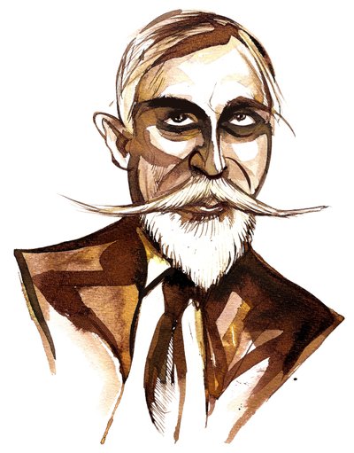Paul Dukas - caricature by Neale Osborne